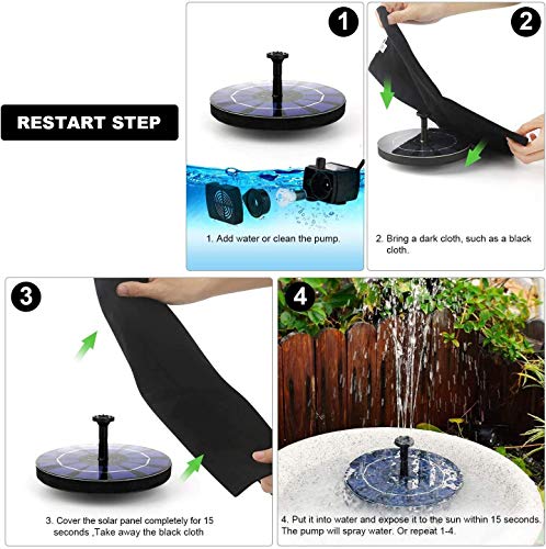 Verilux® Plastic Fountain Solar Power Floating Water Pump For Pool Pond Garden Patio Plants Round 7V 1.4W Black 3PCS Verilux® Plastic Fountain Solar Power Floating Water Pump For Pool Pond Garden Patio Plants Round 7V 1.4W Black 3PCS